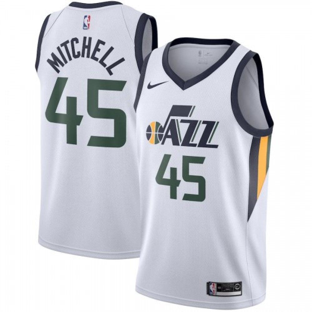 Men's Utah Jazz Donovan Mitchell #45 Nike White Swingman NBA Jersey - Association Edition