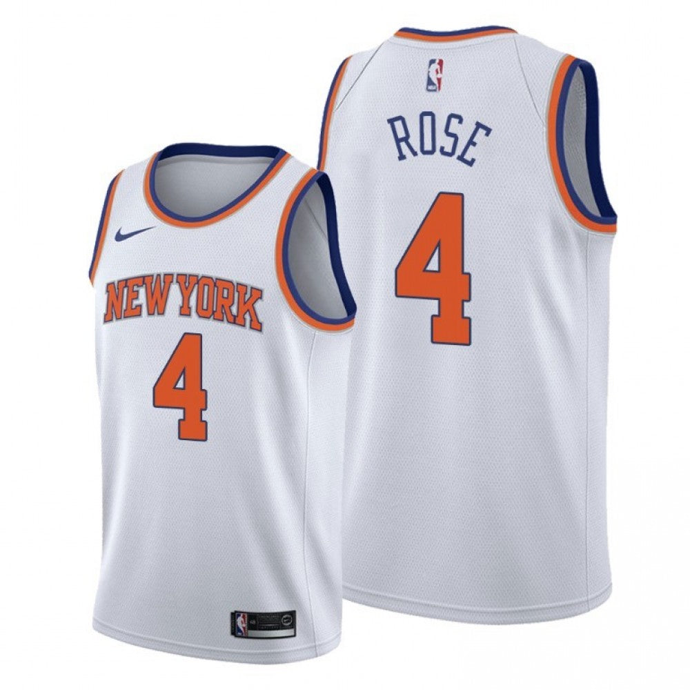 Men's New York Knicks Derrick Rose #4 Nike White 2020/21 Swingman NBA Jersey - Association Edition