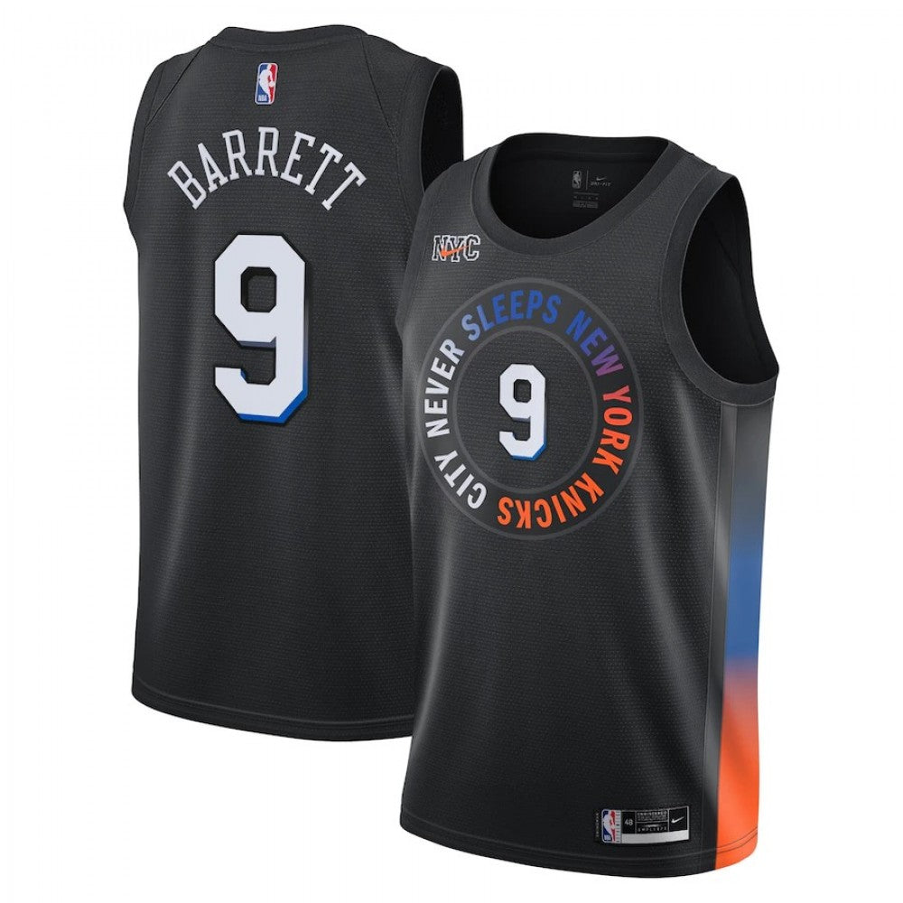 Men's New York Knicks RJ Barrett #9 Nike Black 2020/21 Swingman NBA Jersey - City Edition