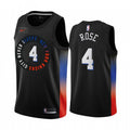 Men's New York Knicks Derrick Rose #4 Nike Black 202021 Swingman NBA Jersey - City Edition