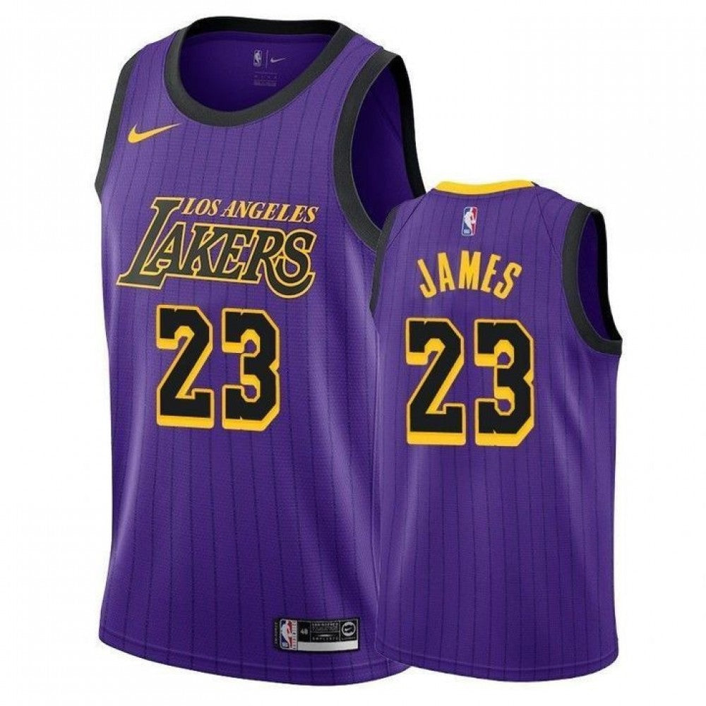 Men's Los Angeles Lakers LeBron James #23 Nike Purple 2018/19 Swingman NBA Jersey - City Edition