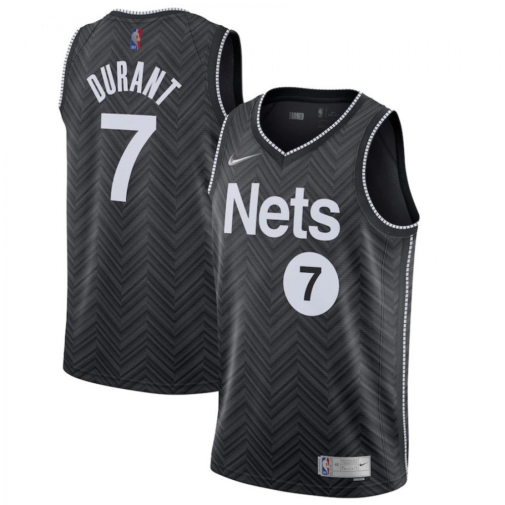 Men's Brooklyn Nets Kevin Durant #7 Nike Black 2020/21 Swingman Player NBA Jersey C Earned Edition