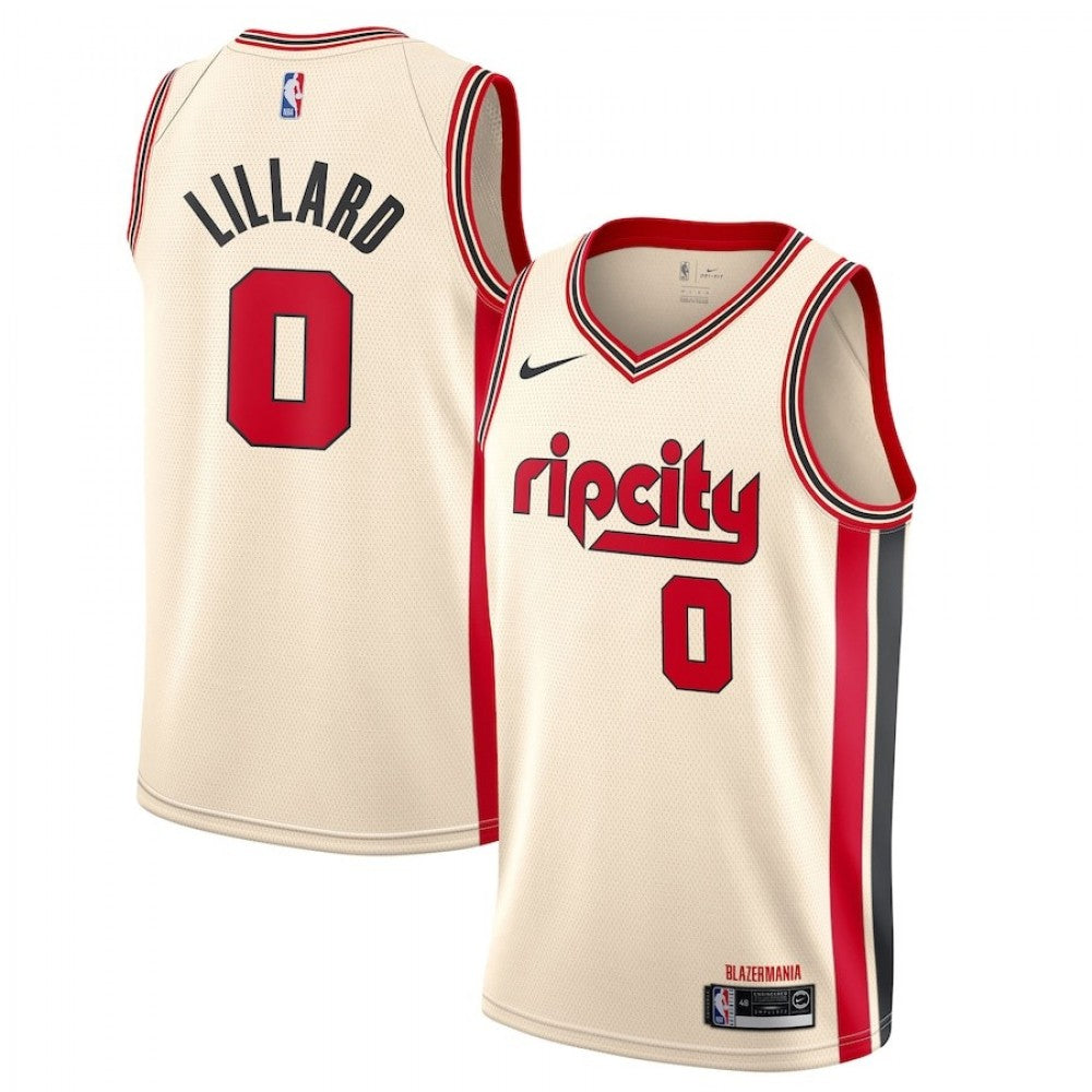 Men's Portland Trail Blazers Damian Lillard Nike Cream 2019/20 Swingman NBA Jersey - City Edition