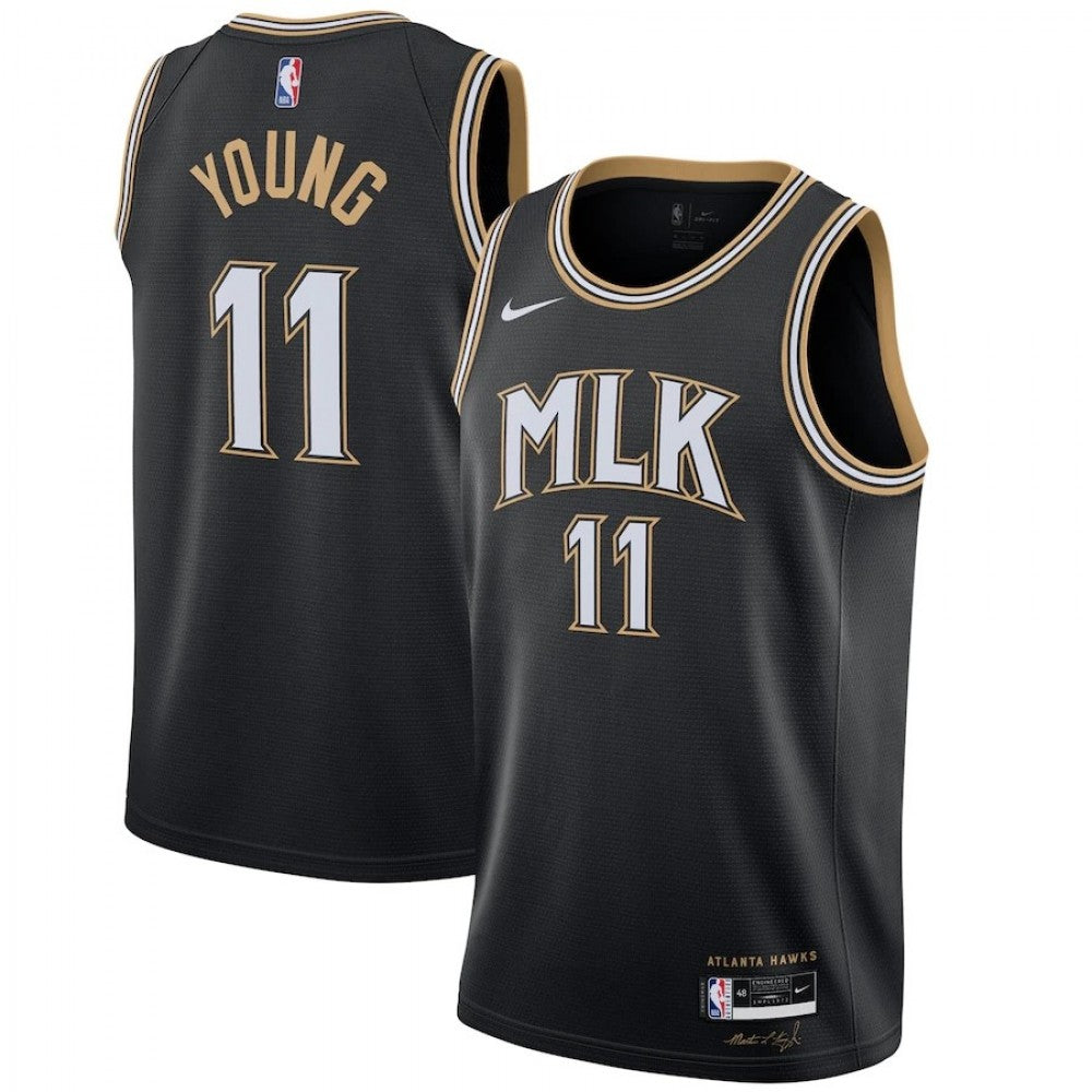 Men's Atlanta Hawks Trae Young Nike Black 2020/21 Swingman NBA Jersey - City Edition