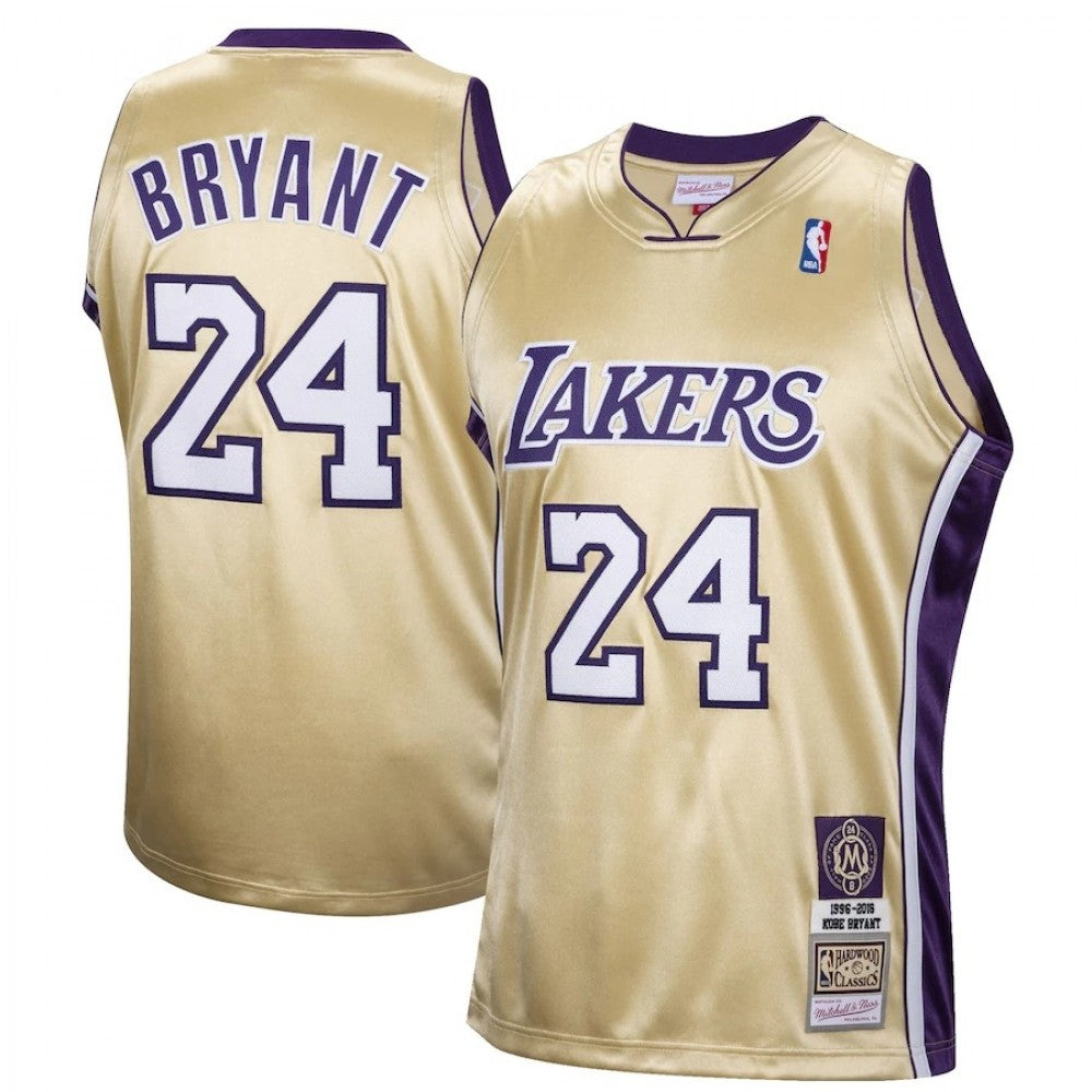 Men's Los Angeles Lakers Kobe Bryant #24 Throwback Gold Hall of Fame Class of 2020 NBA Jersey