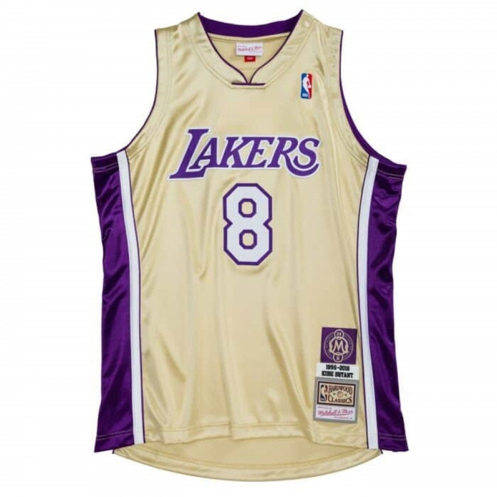Men's Los Angeles Lakers Kobe Bryant #8 Throwback Gold Hall of Fame Class of 2020 NBA Jersey