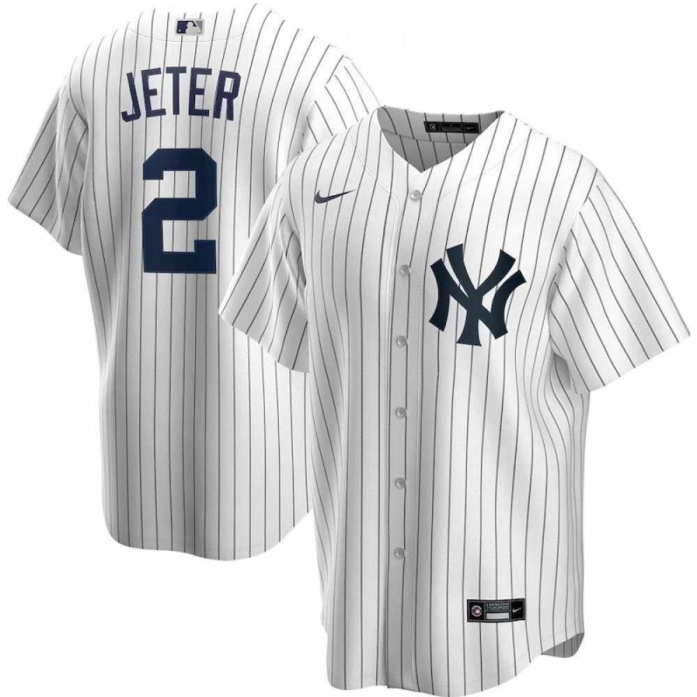 Men's New York Yankees Derek Jeter #2 Nike White Home 2020 MLB Jersey
