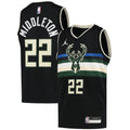 Men's Milwaukee Bucks Middleton #22 Jordan Black 20/21 Swingman NBA Jersey - Statement Edition