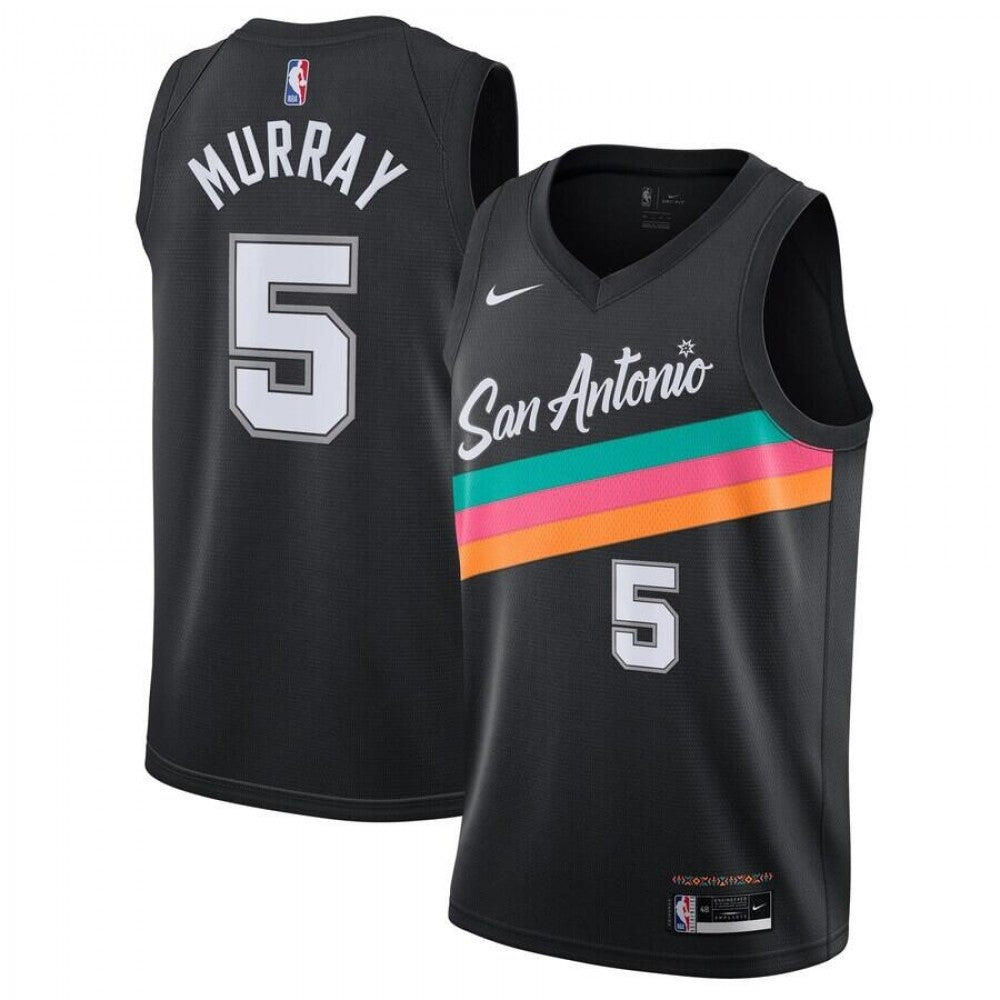 Men's San Antonio Spurs Murray #5 Nike Black 20/21 Swingman NBA Jersey-City Edition