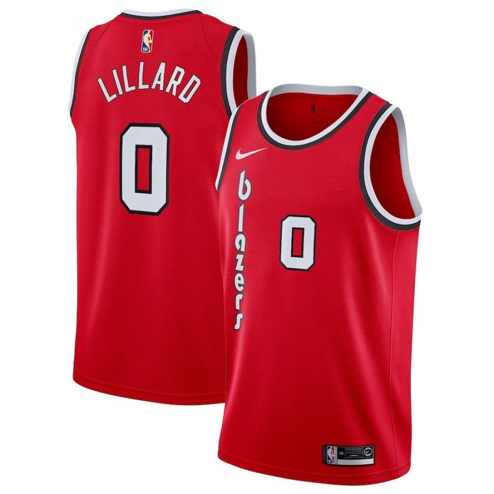 Men's Portland Trail Blazers Damian Lillard #0 Nike Red Swingman NBA Jersey - Classic Edition