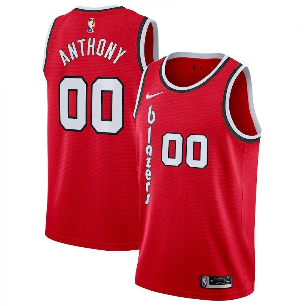 Men's Portland Trail Blazers Carmelo Anthony #00 Nike Red Swingman NBA Jersey - Classic Edition