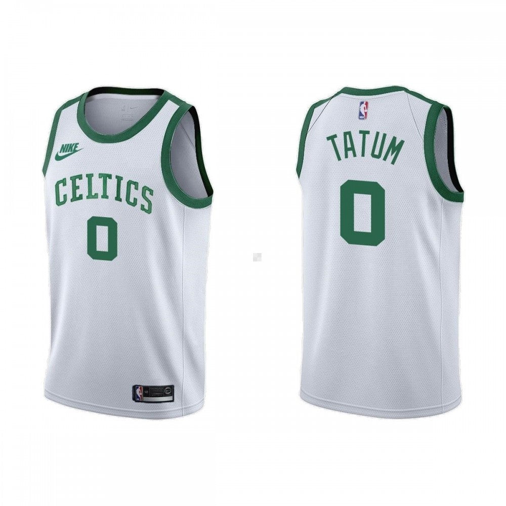 Men's Boston Celtics Jayson Tatum #0 Nike White 2021/22 75th Anniversary NBA Jersey-Classic Edition