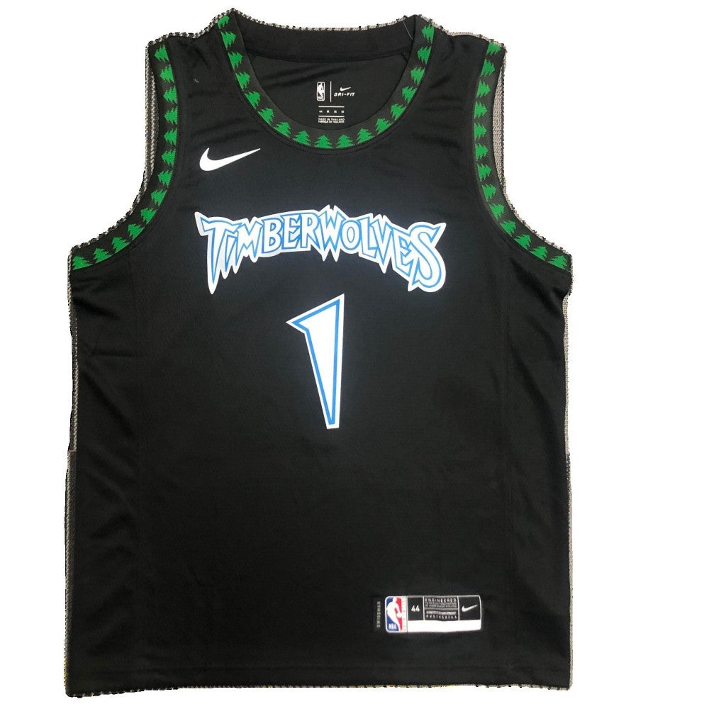 Men's Minnesota Timberwolves Anthony Edwards #1 Nike Black Hardwood Classics Swingman NBA Jersey