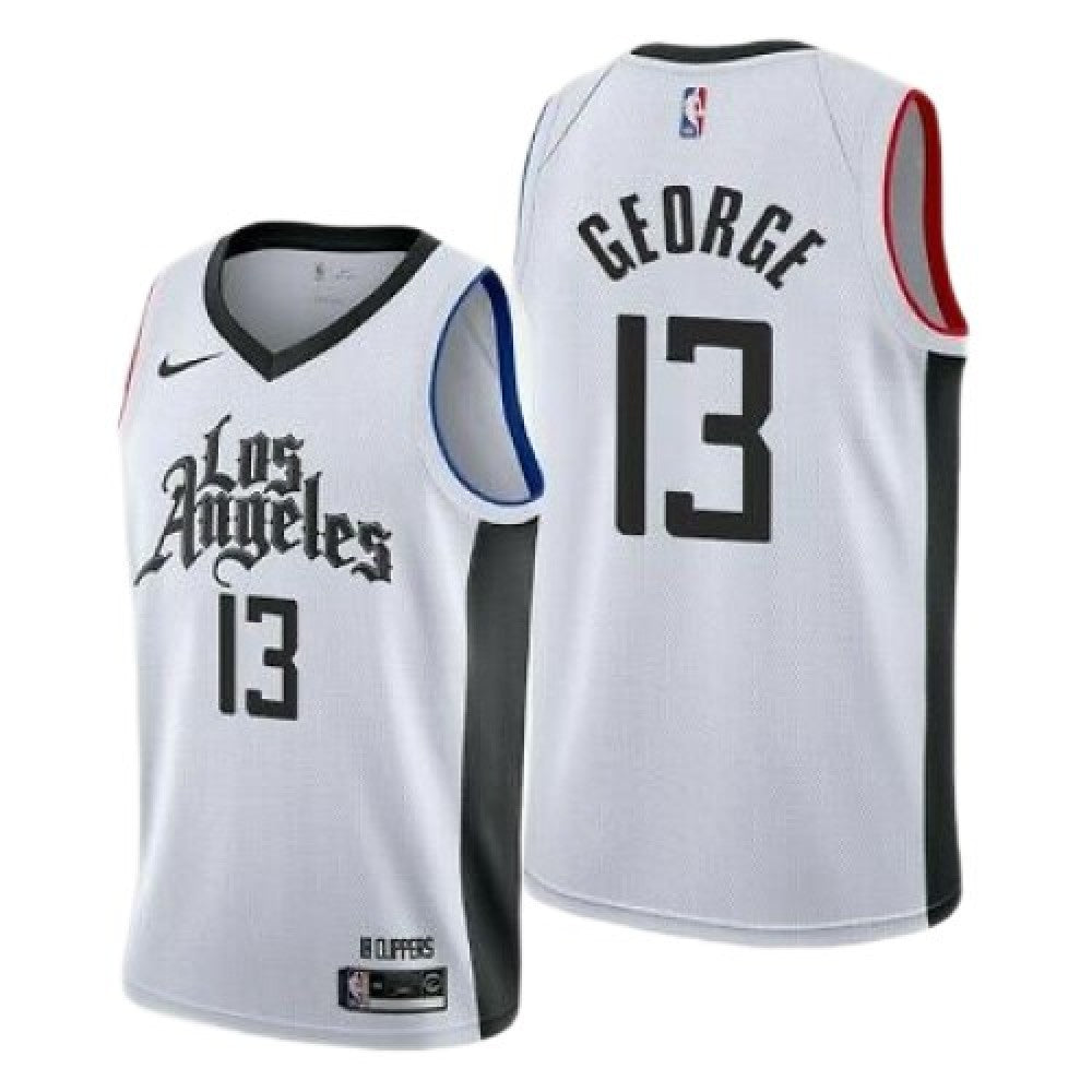 Men's LA Clippers Paul George #13 Nike White 2020/21 Swingman Player NBA Jersey C City Edition