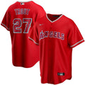 Men's Los Angeles Angels Mike Trout #27 Nike Scarlet 2020 Alternate MLB Jersey