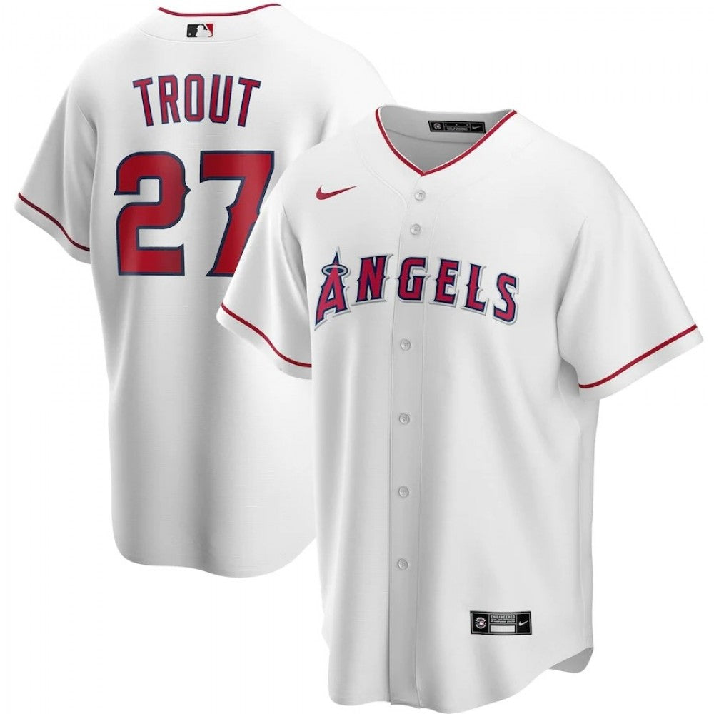 Men's Los Angeles Angels Mike Trout #27 Nike White Home 2020 MLB Jersey