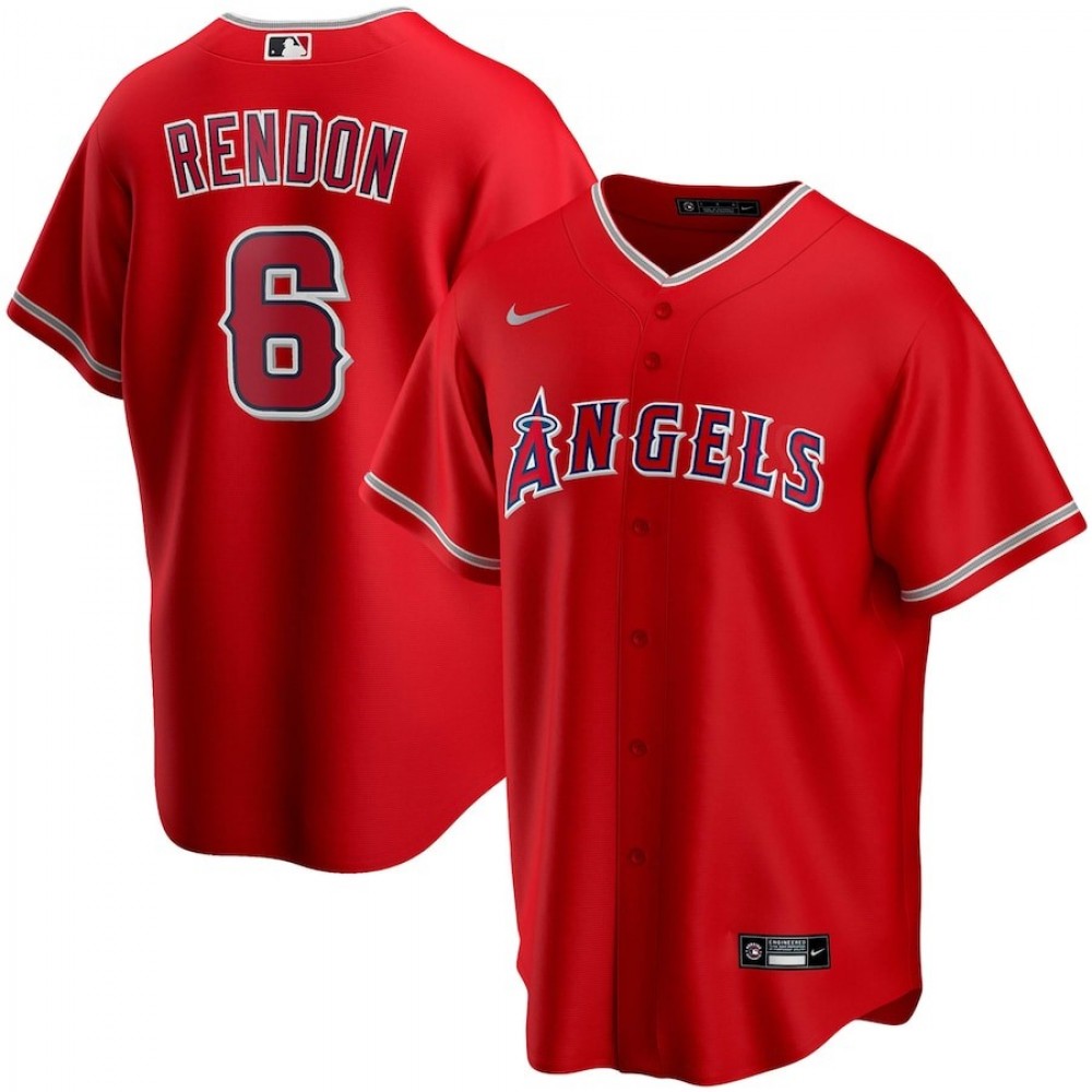 Men's Los Angeles Angels Anthony Rendon #6 Nike Scarlet 2020 Alternate MLB Jersey