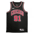 Men's Chicago Bulls Dennis Rodman #91 Nike Black Swingman NBA Jersey - Statement Edition