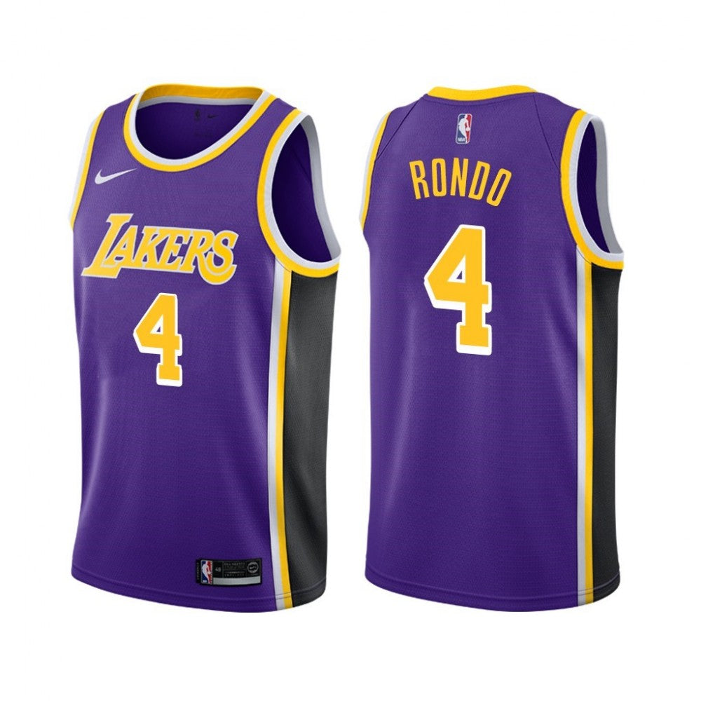 Men's Los Angeles Lakers Rajon Rondo #4 Nike Purple Swingman NBA NBA Jersey - Statement Edition