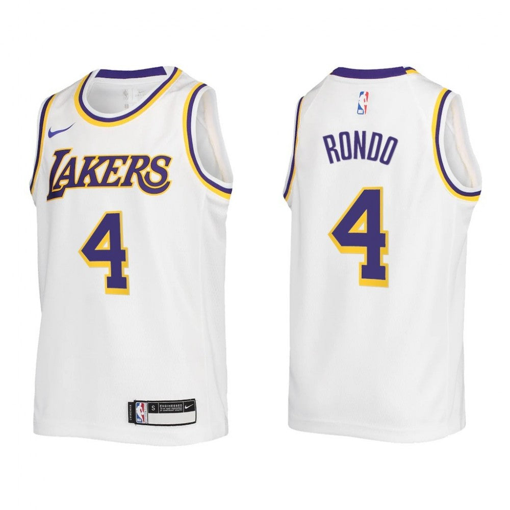 Men's Los Angeles Lakers Rajon Rondo #4 Nike White Swingman NBA NBA Jersey - Association Edition