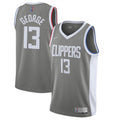 Men's LA Clippers Paul George #13 Nike Gray 2020/21 Swingman Player NBA Jersey - Earned Edition