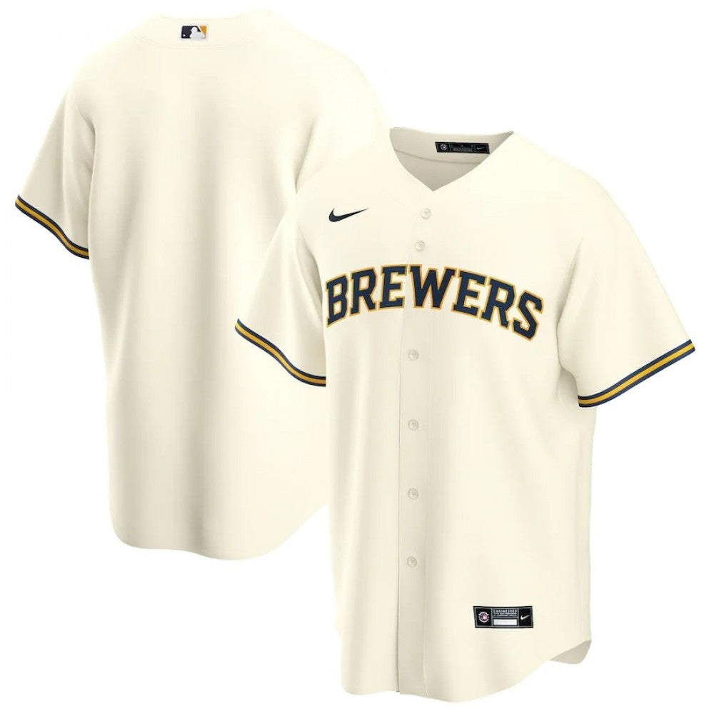 Men's Milwaukee Brewers Nike Cream Home 2020 MLB Jersey