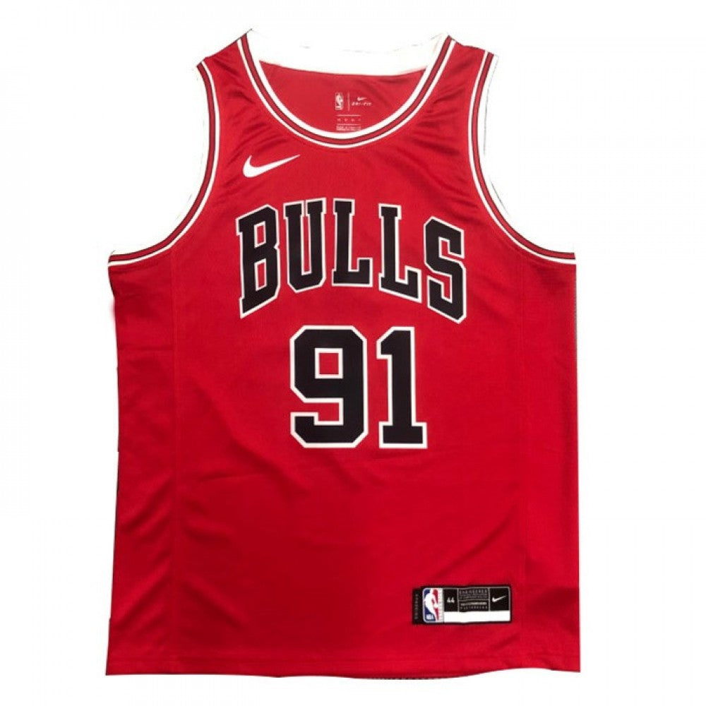 Men's Chicago Bulls Dennis Rodman #91 Nike Red Swingman NBA Jersey - Icon Edition