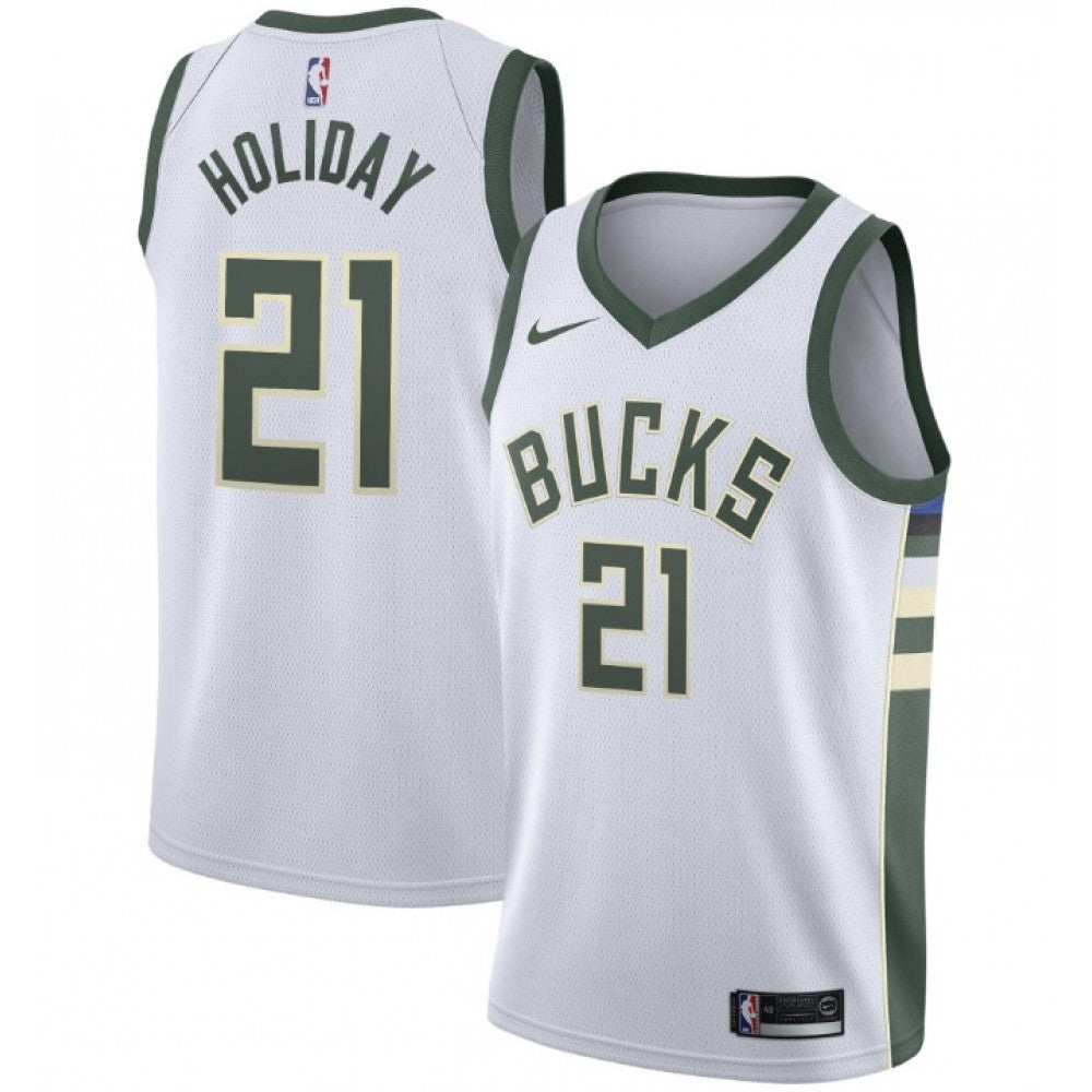 Men's Milwaukee Bucks Jrue Holiday #21 Nike White 2020/21 Swingman NBA Jersey - Association Edition