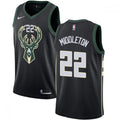 Men's Milwaukee Bucks Khris Middleton #22 Nike Black Swingman NBA Jersey - Statement Edition