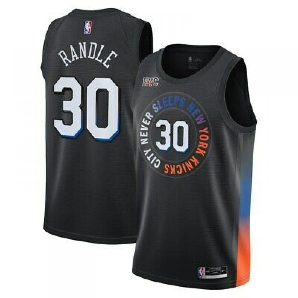 Men's New York Knicks Julius Randle #30 Nike Black 2020/21 Swingman NBA Jersey - City Edition