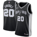 Men's San Antonio Spurs Manu Ginobili #20 Nike Black 2020/21 Swingman NBA Jersey - Icon Edition