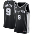 Men's San Antonio Spurs Tony Parker #9 Nike Black 2020/21 Swingman NBA Jersey - Icon Edition
