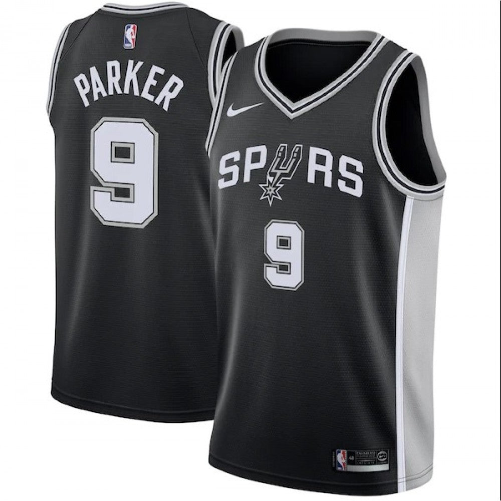 Men's San Antonio Spurs Tony Parker #9 Nike Black 2020/21 Swingman NBA Jersey - Icon Edition