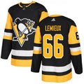 Men's Pittsburgh Penguins Mario Lemieux #66 adidas Black Authentic Player NHL Jersey
