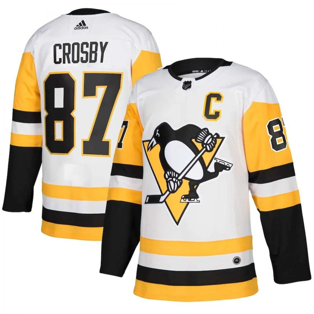 Men's Pittsburgh Penguins Sidney Crosby #87 adidas White Authentic Player NHL Jersey