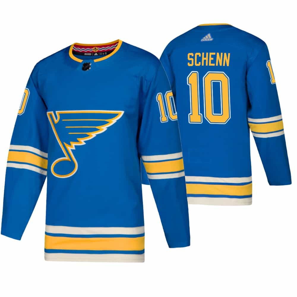 Men's St. Louis Blues Brayden Schenn #10 adidas Light Blue Alternate Authentic NHL Jersey