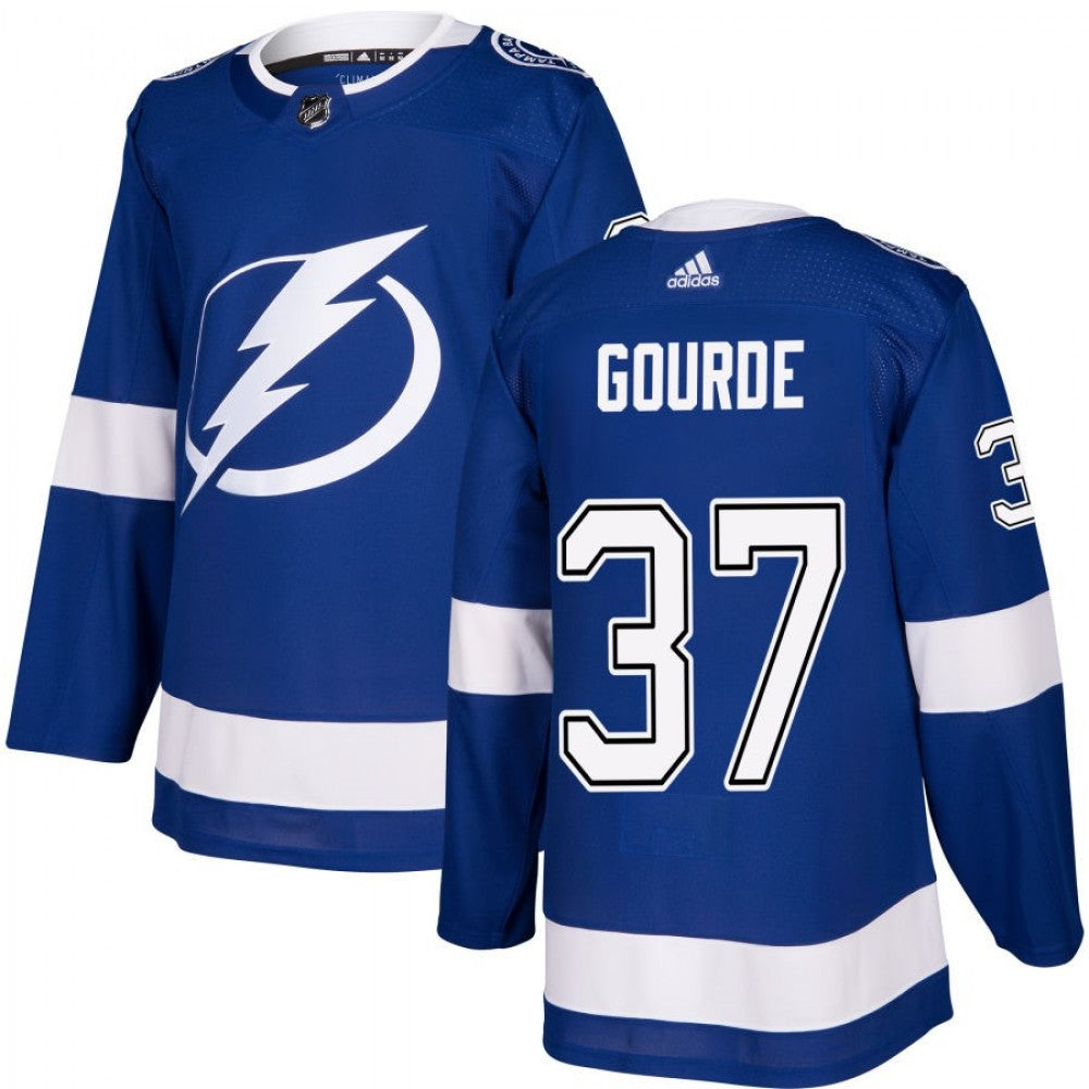Men's Tampa Bay Lightning Yanni Gourde #37 adidas Blue Authentic NHL Jersey
