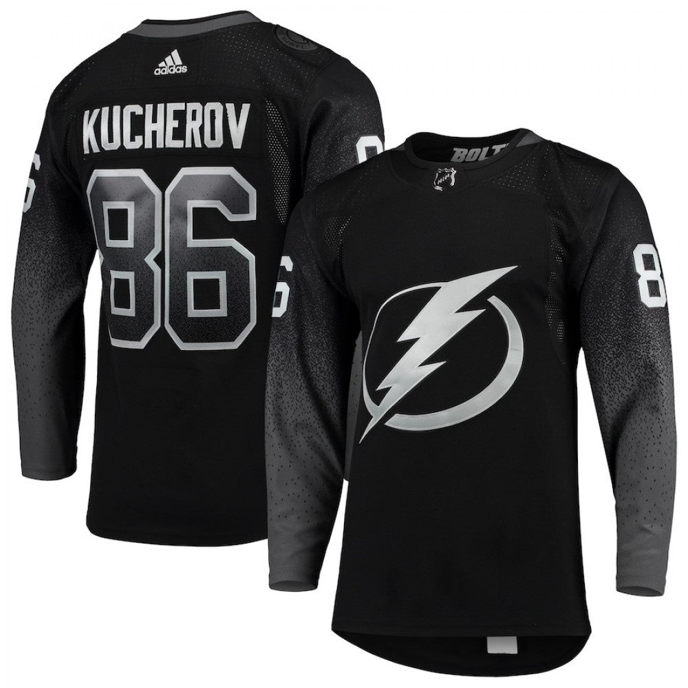 Men's Tampa Bay Lightning Nikita Kucherov #86 adidas Black Authentic NHL Jersey