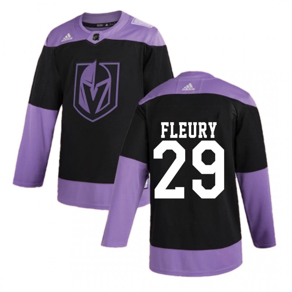 Men's Vegas Golden Knights Marc-Andr Fleury #29 Adidas Black Hockey Fights Cancer Practice NHL Jersey