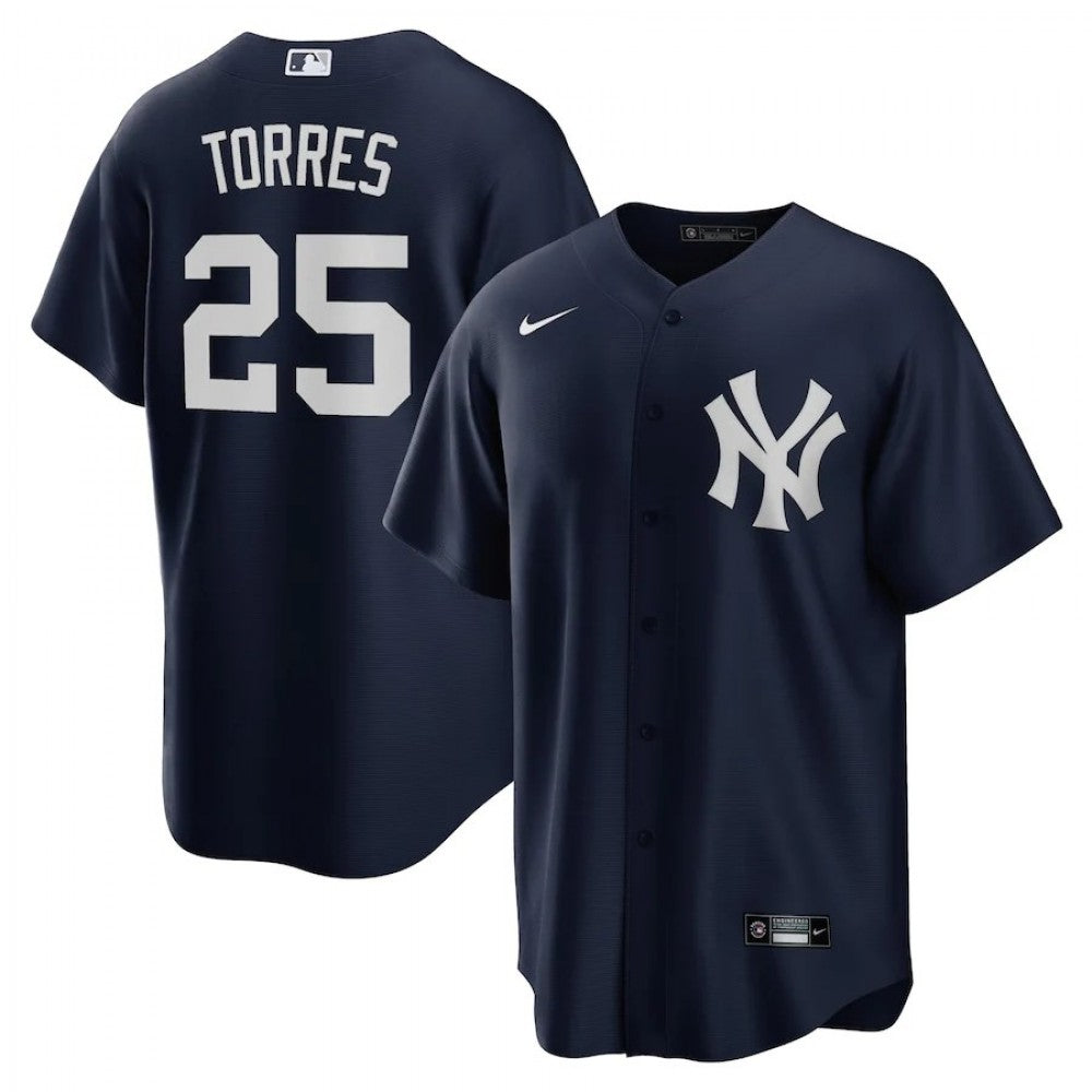 Men's New York Yankees Gleyber Torres #25 Nike Navy Alternate MLB Jersey