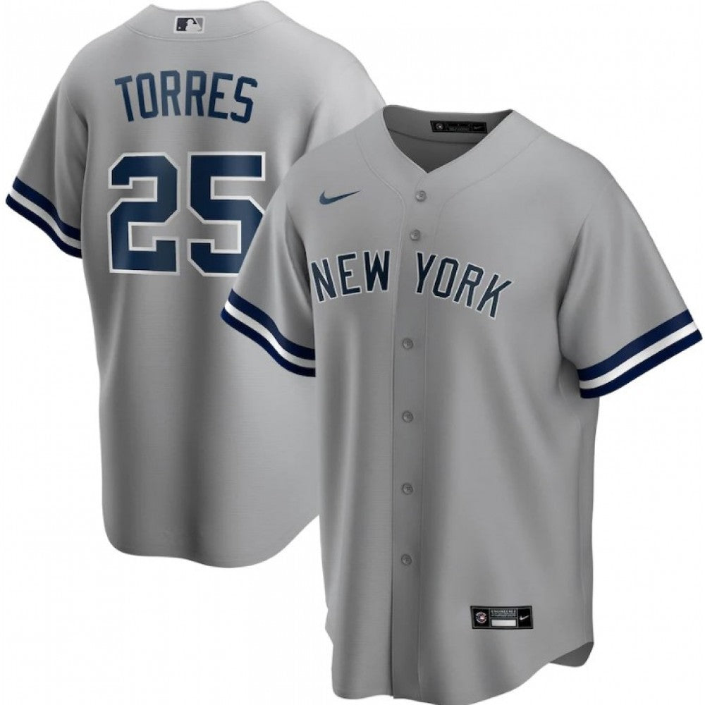 Men's New York Yankees Gleyber Torres #25 Nike Gray Alternate MLB Jersey