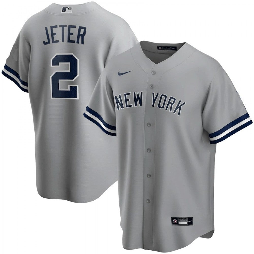 Men's New York Yankees Derek Jeter #2 Nike Gray Home 2020 MLB Jersey