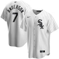 Men's Chicago White Sox Tim Anderson #7 Nike White&amp;Royal Home 2020 MLB Jersey