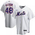 Men's New York Mets Jacob deGrom #48 Nike White&amp;Royal Home 2020 MLB Jersey
