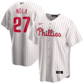 Men's Philadelphia Phillies Aaron Nola #27 Nike White&amp;Red Home 2020 MLB Jersey