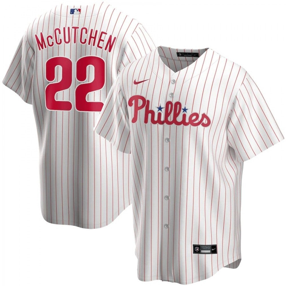 Men's Philadelphia Phillies Andrew McCutchen #22 Nike White&amp;Red Home 2020 MLB Jersey