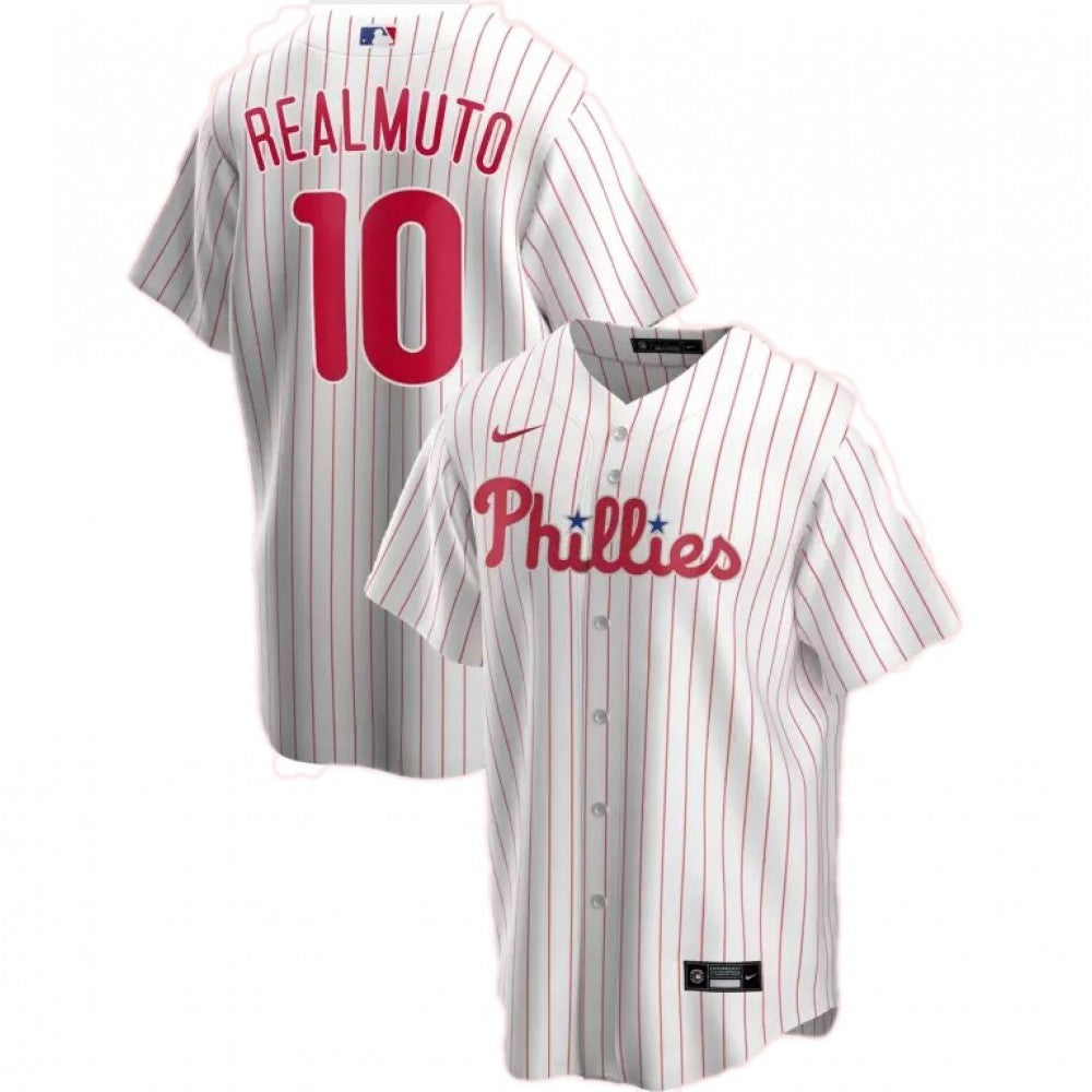Men's Philadelphia Phillies J. T. Realmuto #10 Nike White&amp;Red Home 2020 MLB Jersey