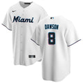 Men's Miami Marlins Andre Dawson #8 Nike White Home 2020 MLB Jersey