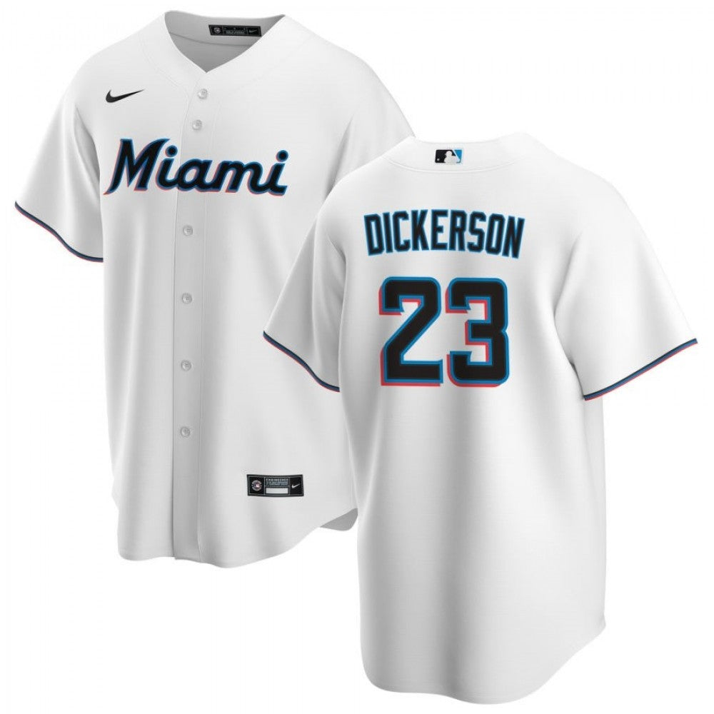 Men's Miami Marlins Corey Dickerson #23 Nike White Home 2020 MLB Jersey