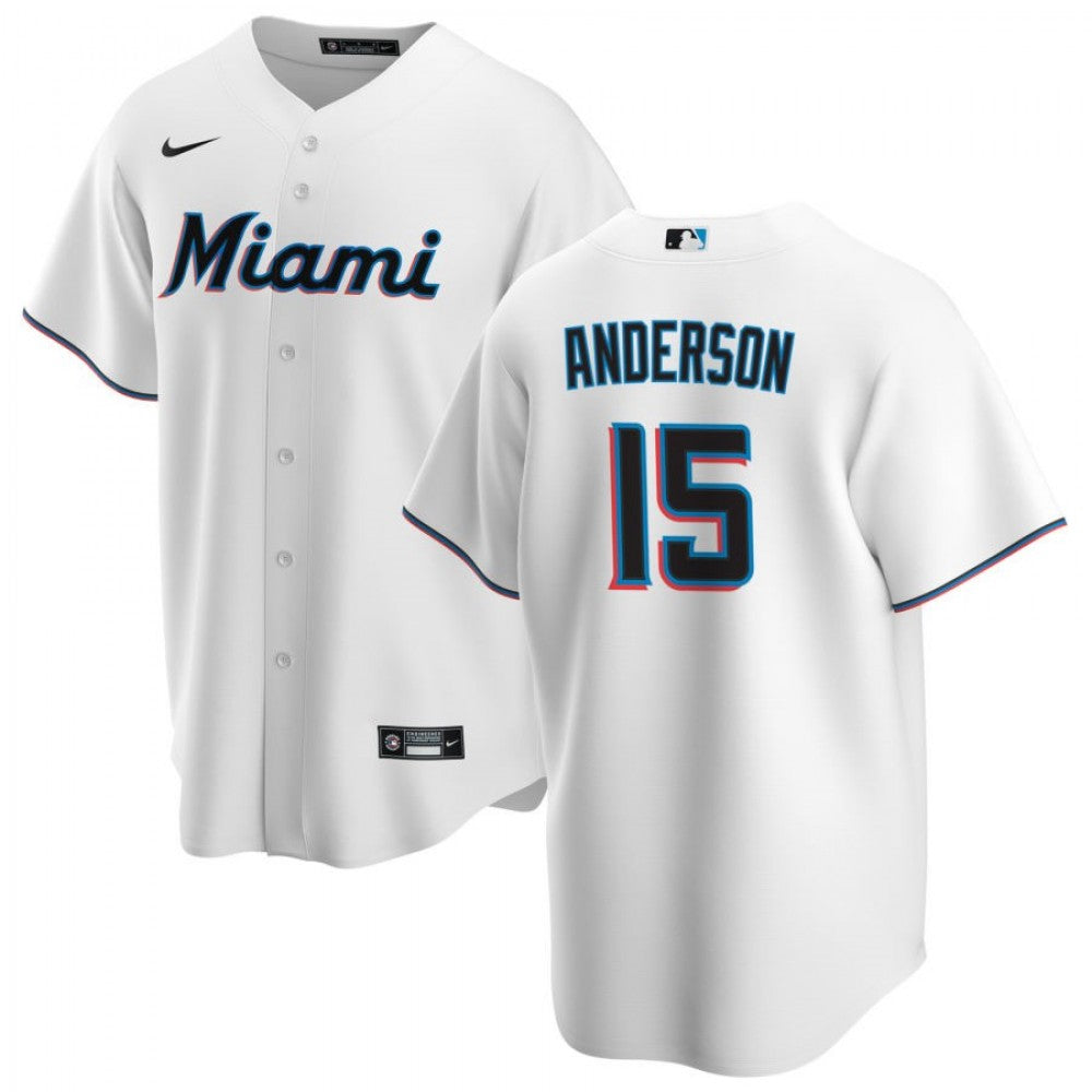 Men's Miami Marlins Brian Anderson #15 Nike White Home 2020 MLB Jersey
